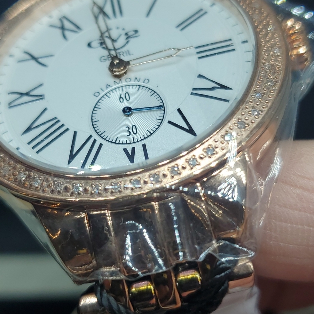 Rose Gold Real Diamond Bezel Watch GV2 BY GEVRIL - Picture 10 of 16
